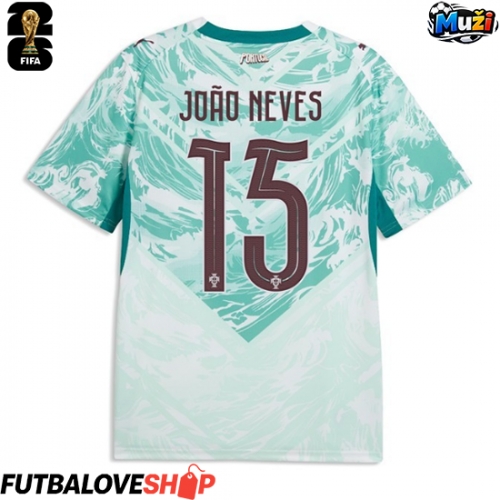 Dres Portugalsko Joao Neves #15 Preč MS 2026 Krátky Rukáv